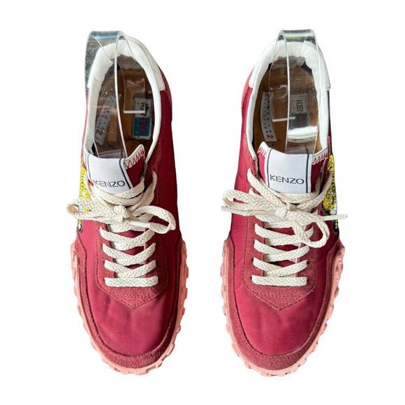 Kenzo Move Sneakers Red and Pink Retro Style with Tiger Patch Womens Size 38 - Picture 5 of 9